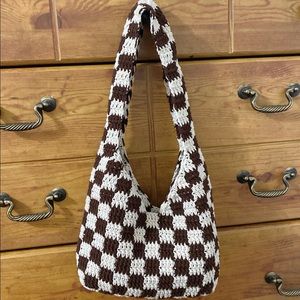 Crochet checkered bag